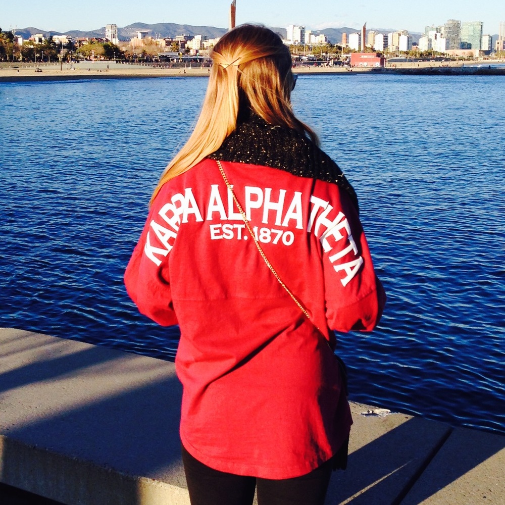 Kappa Alpha Theta spirit jersey in maroon - Picture 2 of 3